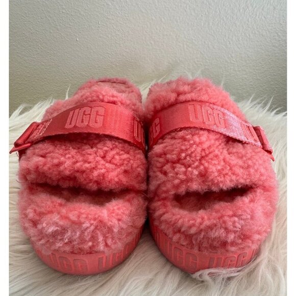 UGG Fluffita Taffy Pink Open-‎ Toe Sandals Women size 8 - Picture 3 of 12